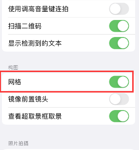 黄陂苹果手机维修网点分享iPhone如何开启九宫格构图功能 