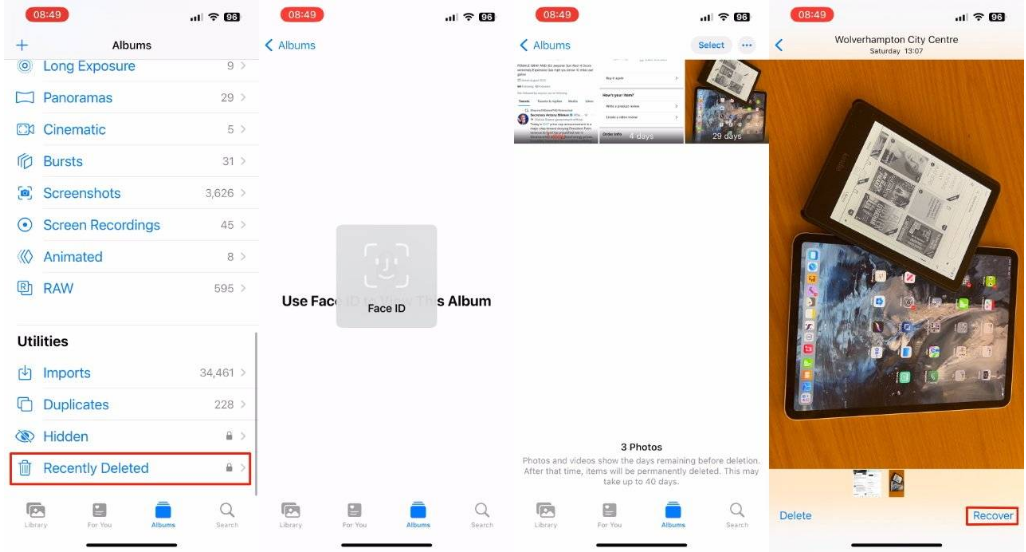 黄陂苹果14维修分享 iPhone14 上恢复已删除的照片 
