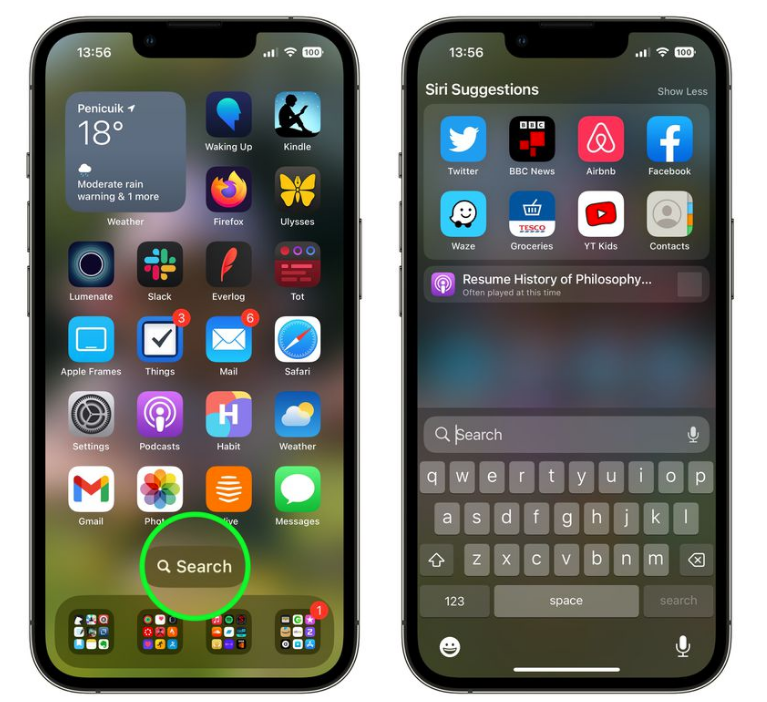 黄陂苹果手机维修分享升级到 iOS 16 后，如何删除主屏幕上的搜索按钮 
